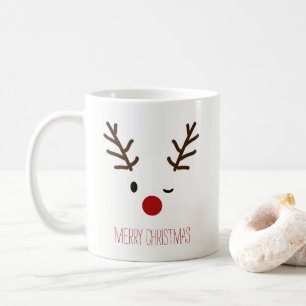 Mug Café clignotant mignon de Noël de renne de Rudol