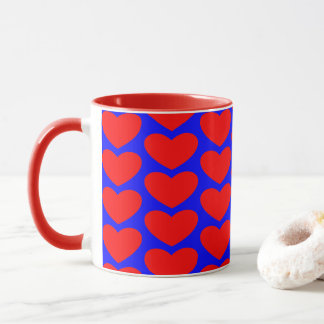 Mug café coeur rouge (Coupe)