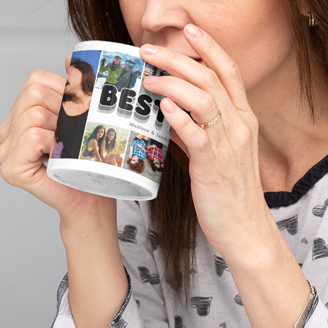 Mug Café Collage Photo d'Amitié des Meilleures Ami (Our mugs are like your best friend – always there to hold your secrets.)