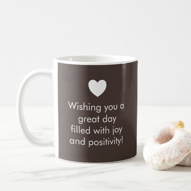 Mug Café couleur Trend Brown - Nom / Musique de positi (Avec donut)