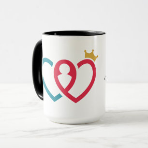 Mug Café Couple Couronne Reine Cœur Entrelacés Mig