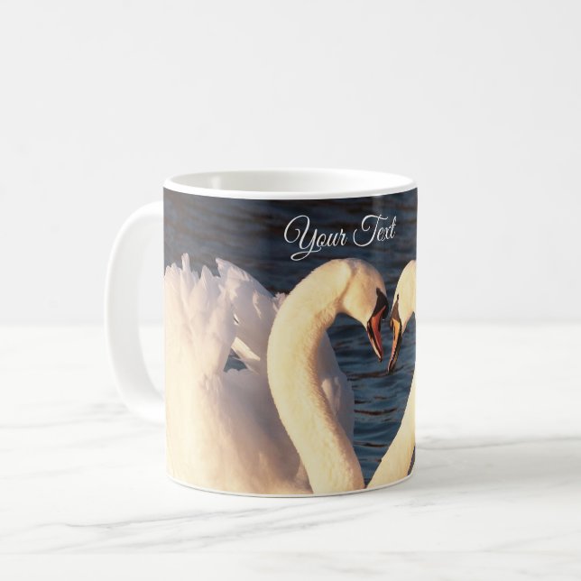 Mug café cygne blanc (Devant gauche)