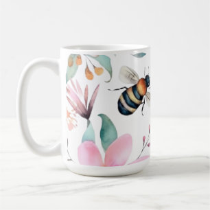 Mug Café d'abeille et de fleurs