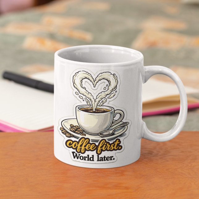 Mug Café d'abord design cœur (Créateur téléchargé)