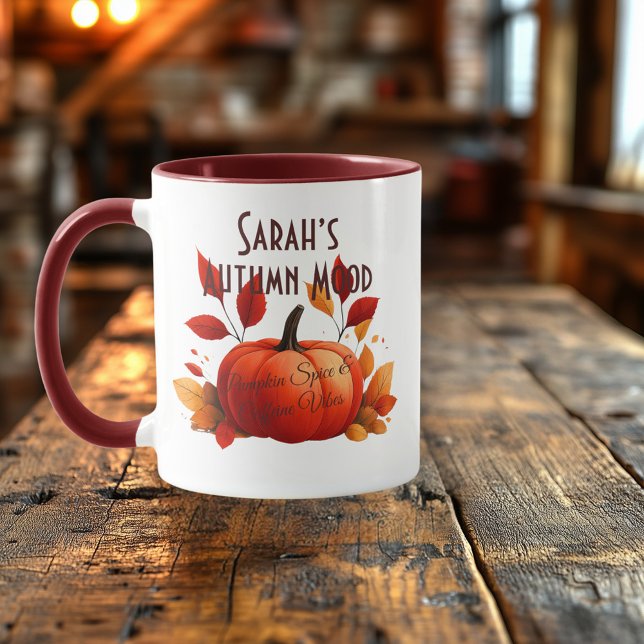 Mug Café d'ambiance d'automne du nom - Vibes d'épices  (Créateur téléchargé)