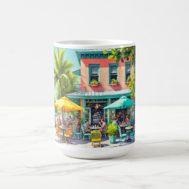 Mug Café dans Key West Aquarelle Peinture (Centre)