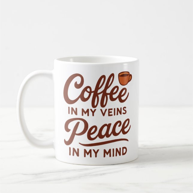 MUG CAFE DANS MES VEINES PAIX DANS MON ESPRIT (Gauche)