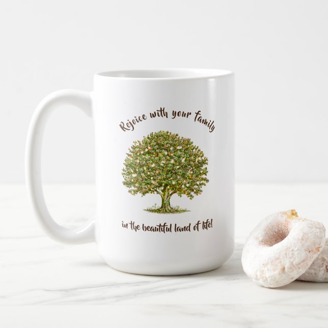 Mug Café d'arbre familial Mug, cadeau de maman d'arbre (Avec donut)