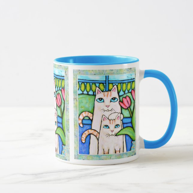 Mug Café de famille de chat/tasse de thé (Droite)
