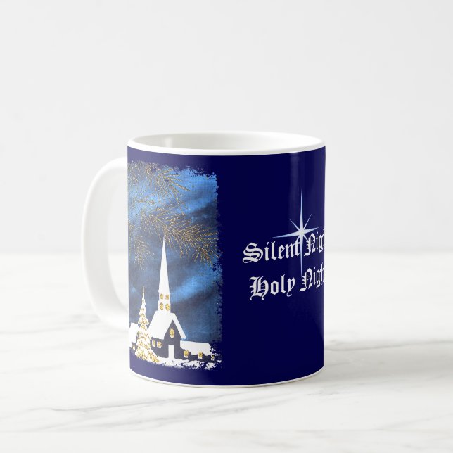 Mug café de l'église de Noël Neige (Devant gauche)