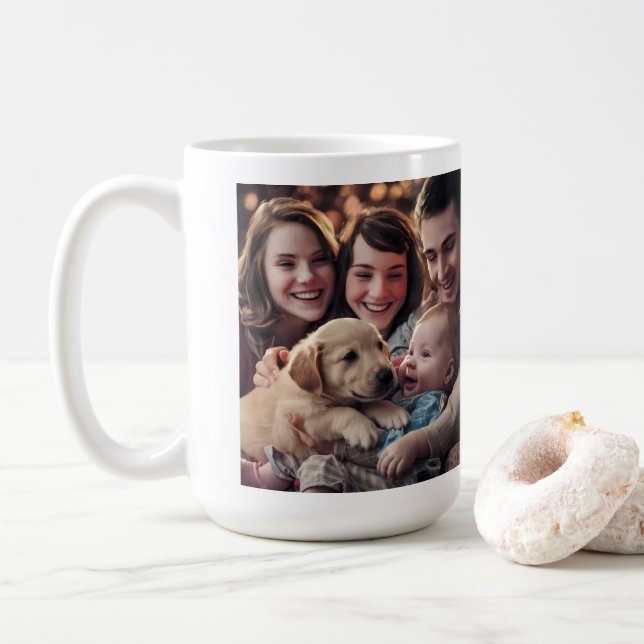 Mug Café de marionnettes à rétriever doré nouveau-né (Avec donut)