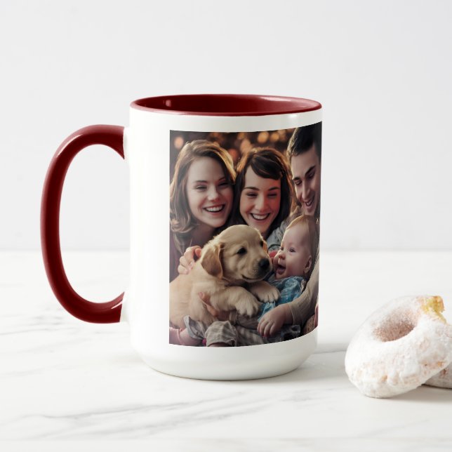 Mug Café de marionnettes à rétriever doré nouveau-né (Avec donut)
