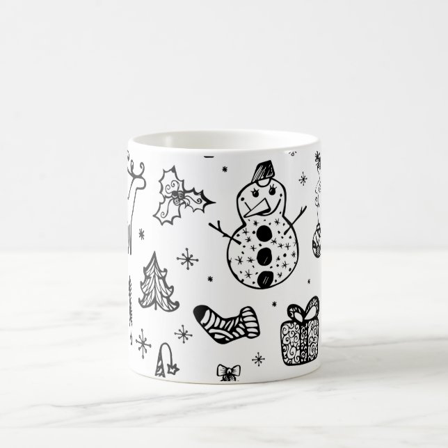 Mug café de Noël blanc et noir (Centre)