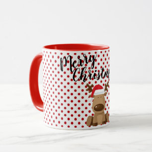 Mug Café de Noël Reindeer Polka Dot Polkadot P