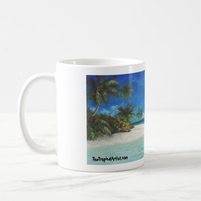 Mug café de plage de l'île des Caraïbes tropicale (Gauche)