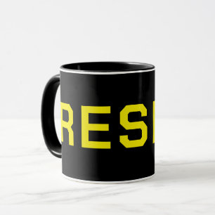 Mug Café de protestation Résiste Noir