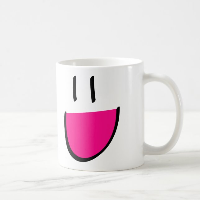 Mug Café de visage/tasse roses de thé (blanche) (Droite)