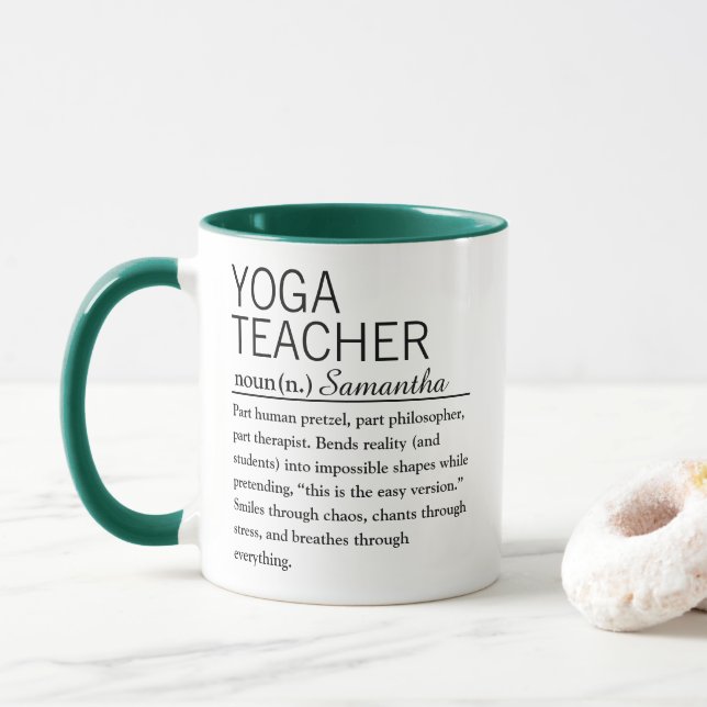 Mug Café Définition Personnalisée de Professeur de Yog (Avec donut)