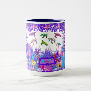 Mug café des amis de la tortue sous-marine