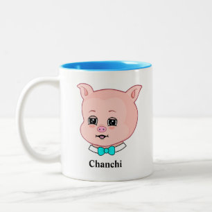 Mug Café Deux Tons Dessin Animé Cochon Chanchi Mig