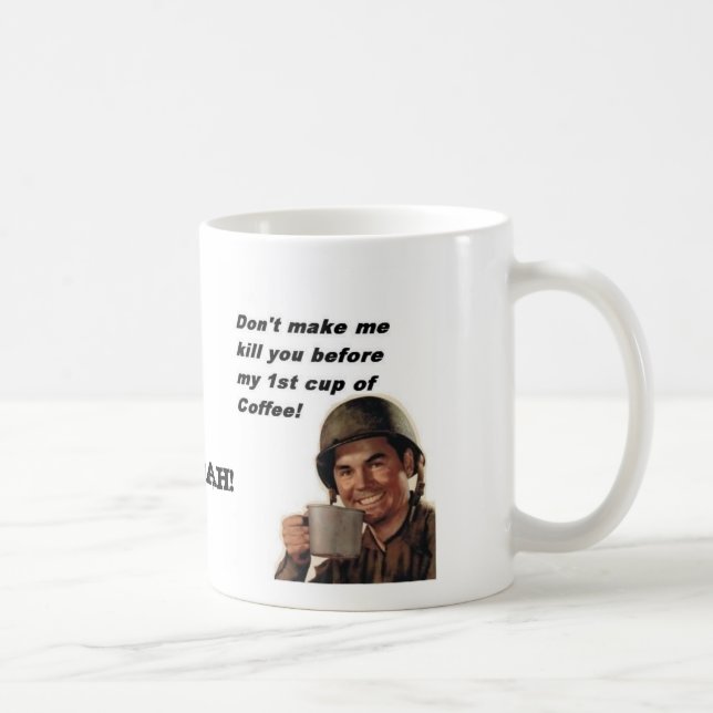 Mug café d'homme d'armée, drapeaux de TXSG, HOOAH ! (Droite)