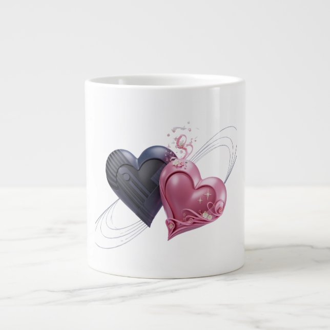 Mug café double coeur (Devant)