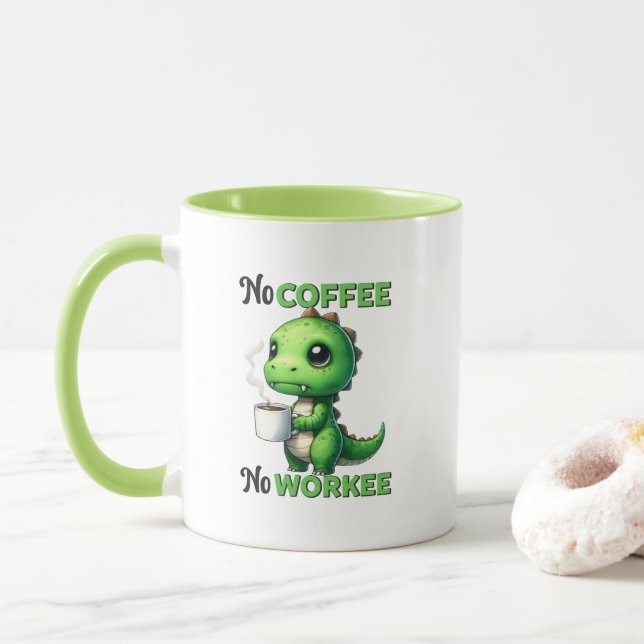 Mug Café drôle art de mots de travail  (Avec donut)