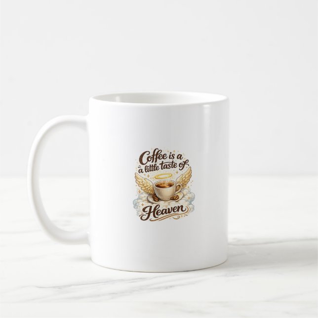 Mug Café du Ciel Citation de Café Angélique Design (Gauche)