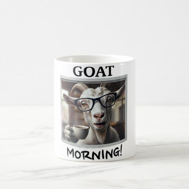 Mug Café du matin chèvre drôle de chèvre avec lunettes (Centre)