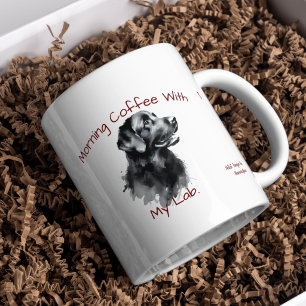 Mug Café du matin Labrador noir/PERSONNALISER
