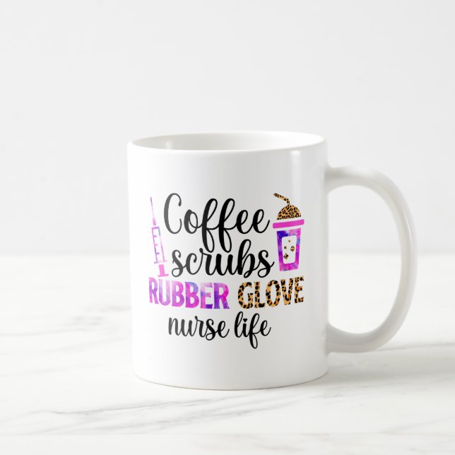 Mug Café, Écrans, Gants en caoutchouc - Citation de vi (Droite)