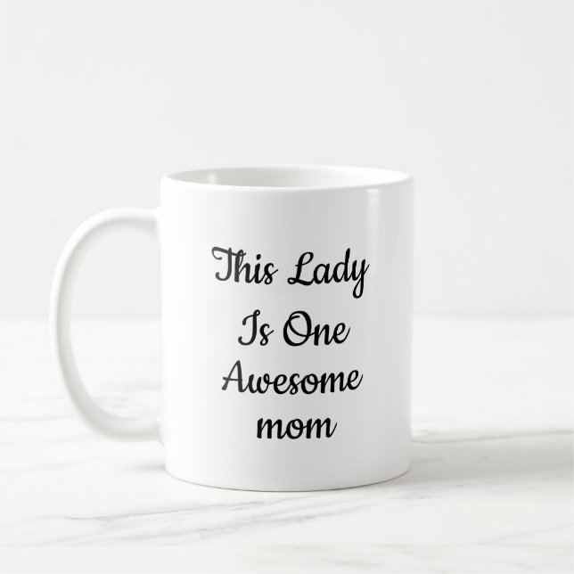 Mug Café élégant avec le texte "Une Maman Géniale" (Gauche)