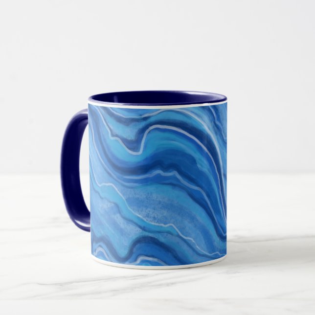 Mug café en marbre bleu (Devant gauche)