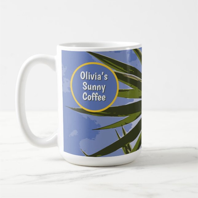 Mug Café Ensoleillé Personnalisé Yucca Tropical (Gauche)