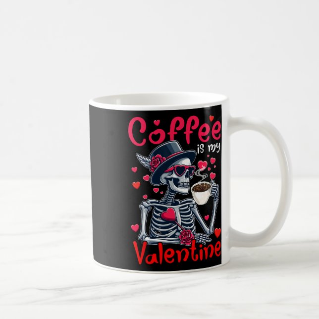 Mug Café est ma Saint-Valentin X-ray Squelette Lunette (Droite)