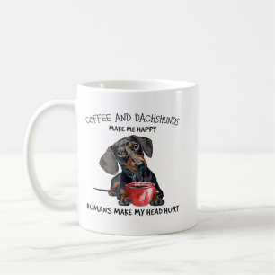 Mug Café Et Dachshunds Me Rendent Heureux Les Humains 