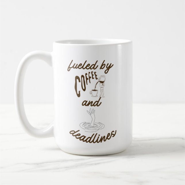 Mug Café et délais Humour de bureau mignon (Gauche)