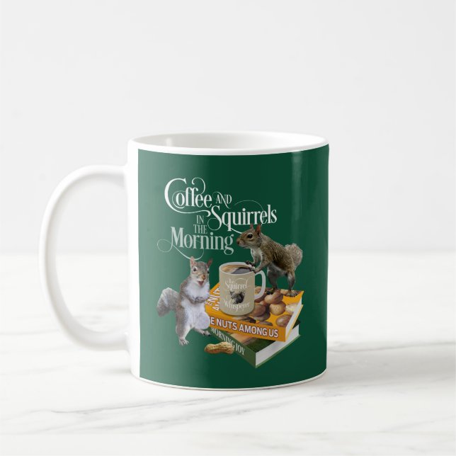 Mug Café et écureuils - Amoureux des écureuils amusant (Gauche)