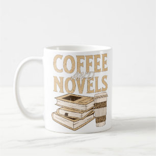 Mug café et roman amusant lecture de livre vintage