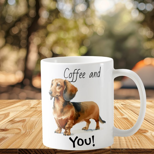Mug Café et toi ! Dachshund Cute (Popular design)