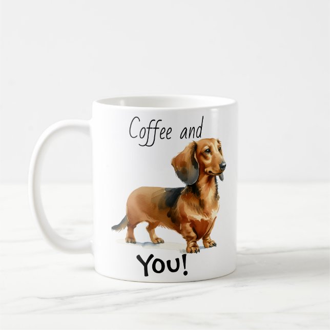 Mug Café et toi ! Dachshund Cute (Gauche)