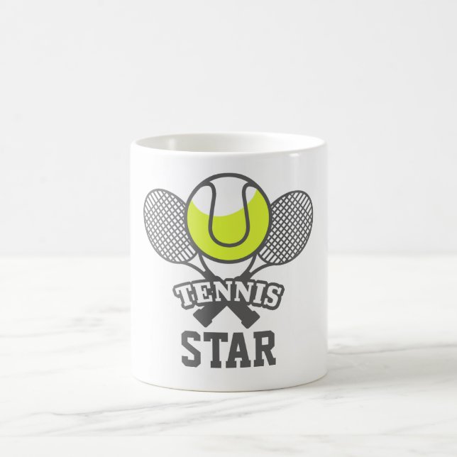 Mug café étoile de tennis personnalisé (Centre)