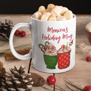 Mug Café Expresso Personnalisé Noël Aquarelle