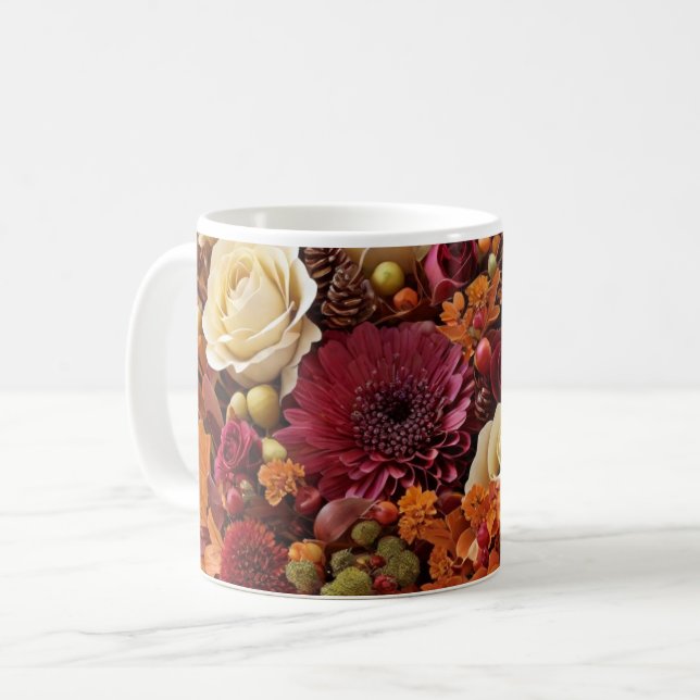 Mug café fleur automne (Devant gauche)