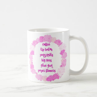 Mug Café, fleurs de papier