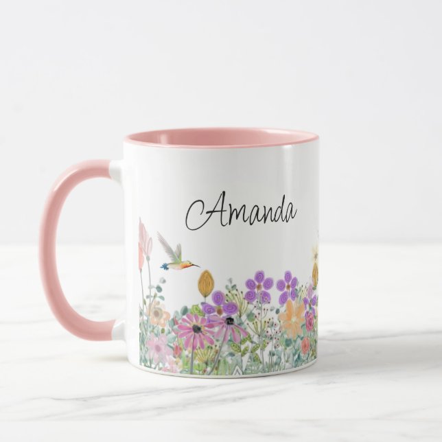 Mug Café Floral fleur sauvage et verdoyant (Gauche)