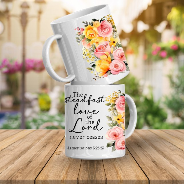 Mug Café Floral Verset Biblique Amour de Dieu (Cute Bible verse mugs)