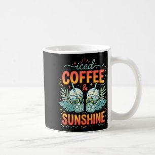 Mug Café glacé rétro & soleil drôle d'été