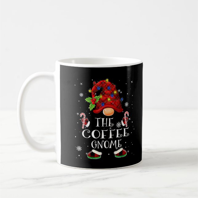 Mug Café Gnome Buffalo Plaid Christmas Tree Light T- (Gauche)