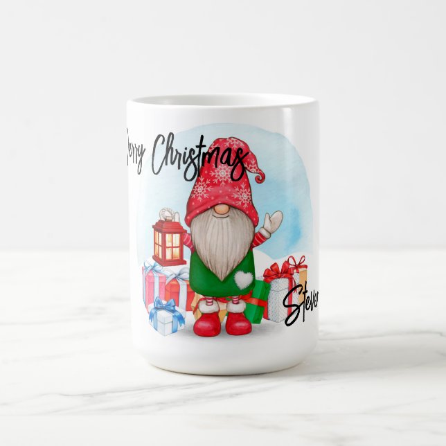 Mug café Gnome de Noël personnalisé (Centre)